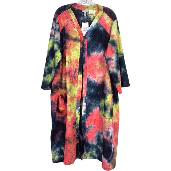 NWT LOGO by Lori Goldstein Tie-Dye Beach-to-Street Cover-Up Duster Size 2X - Picture 2 of 16